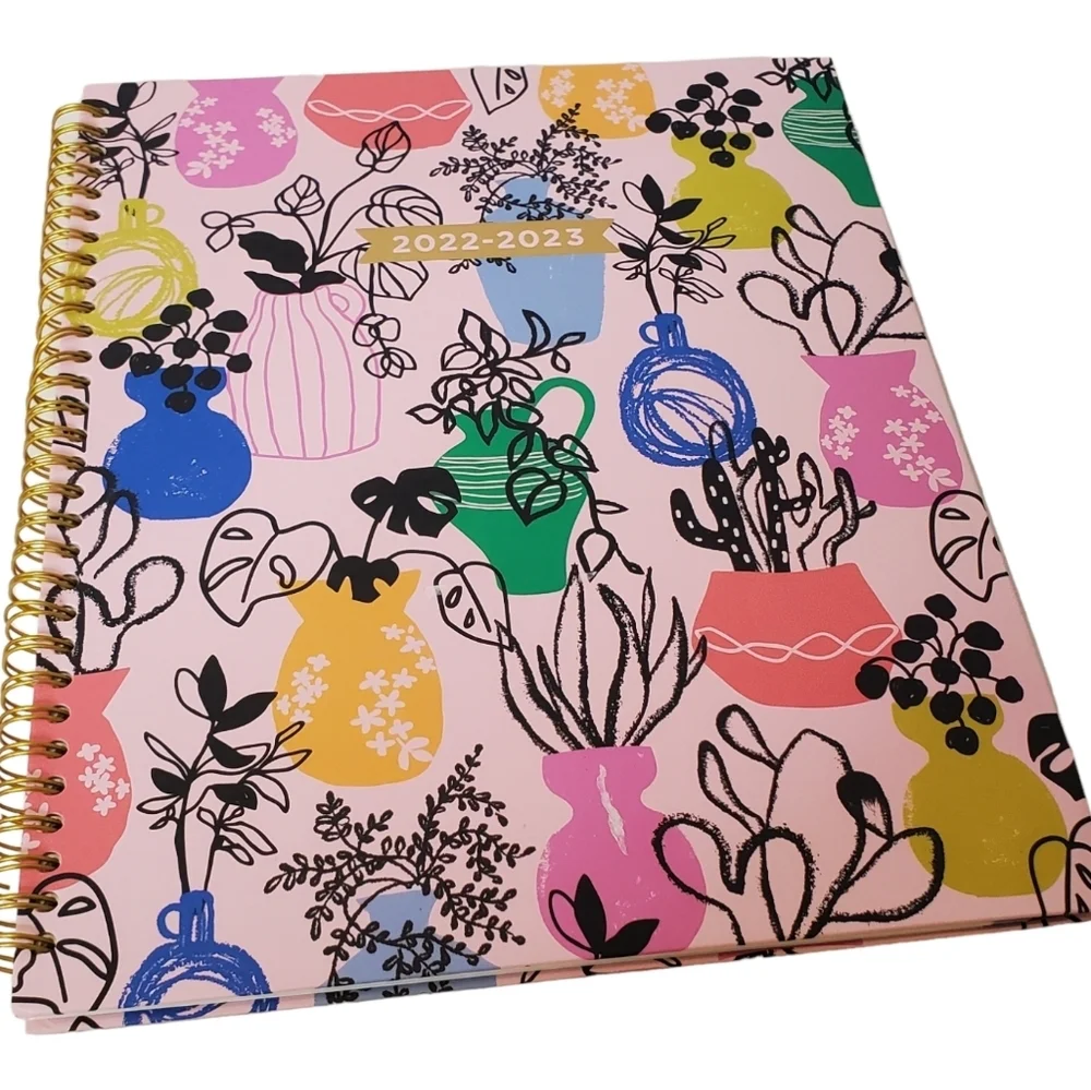 Clementine Potted Plant Patterned Hardcover Spiral Bound 2022/2023 Planner